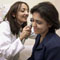 Dr. Leila Haddad examines a patient